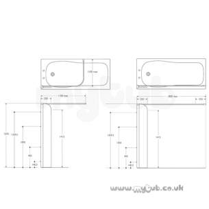 Trevi Shower Enclosures -  Armitage Shanks Connect L8406 Corner Showr Guard Svr/clr