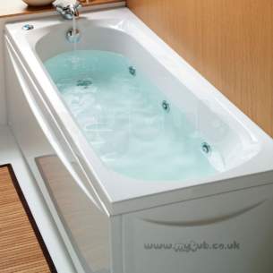 Ideal Standard Acrylic Baths -  Ideal Standard Velox T8629 1700 X 700 6 Jet Bath And Panel Wh