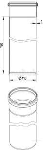Blucher Europipe Range -  110mm Pipe Apr 150mm Long 811.015.110