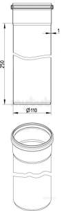 Blucher Europipe Range -  110mm Pipe Apr 250mm Long 811.025.110