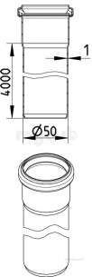 Blucher Europipe Range -  50mm Pipe Apr 4000mm Long 811.400.050