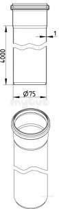Blucher Europipe Range -  Blucher 75 X 4m S/s Socket Pipe 811.400.075