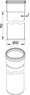 Blucher Drainage -  82mm Pipe Apr 150mm Long 811.015.082 S