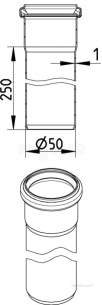 Blucher Drainage -  50mm Pipe Apr 250mm Long 811.025.050 S