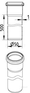 Blucher Drainage -  50mm Pipe Apr 500mm Long 811.050.050 S