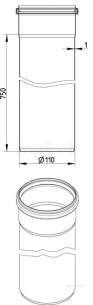 Blucher Drainage -  110mm Pipe Apr 750mm Long 811.075.110 S