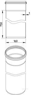 Blucher Drainage -  160mm Dia X750mm Long Pipe 811.075.160 S