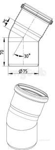 Blucher Europipe Range -  Blucher 30 Deg Bend-75mm 820.030.075