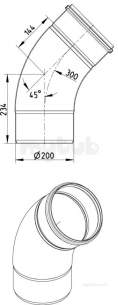 Blucher Europipe Range -  Blucher 45 Degree Bend-200mm-316 820.045.200s