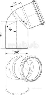 Blucher Europipe Range -  Blucher 68 Deg Bend-110mm 820.068.110