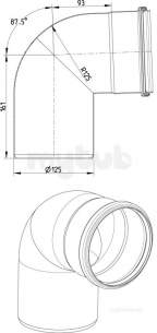 Blucher Europipe Range -  Blucher 87.5 Deg Bend-125mm 820.090.125