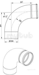 Blucher Europipe Range -  87.5 Deg Bend-200mm 820.090.200 S