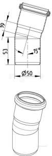 Blucher Drainage -  Blucher 15 Deg Bend-50mm 820.015.050 S