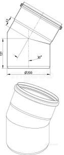 Blucher Drainage -  Blucher 30 Deg Bend-200mm 820.030.200 S