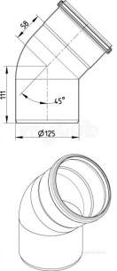 Blucher Drainage -  Blucher 45 Deg Bend-125mm 820.045.125 S