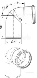 Blucher Drainage -  87.5 Deg Bend-75mm 820.090.075 S