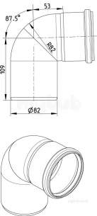 Blucher Drainage -  87.5 Deg Bend-82mm 820.090.082 S