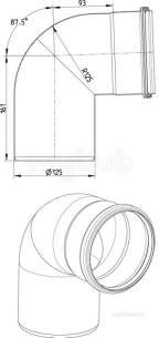 Blucher Drainage -  87.5 Deg Bend-125mm 820.090.125 S
