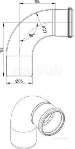 Blucher Drainage -  Blucher 87.5 Deg L/r Bend 75mm 825.090.075s
