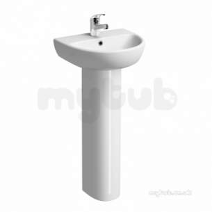 Twyford Mid Market Ware -  E100 Round Hr Basin 450x360 One Tap Hole White