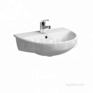 Twyford Mid Market Ware -  E100 Round S/r Basin 550x440 One Tap Hole White