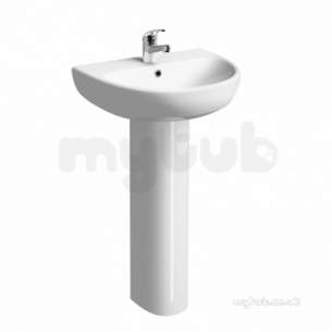 Twyford Mid Market Ware -  E100 Round Washbasin 550x440 One Tap Hole White