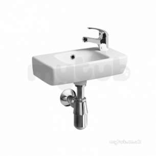 Twyford Mid Market Ware -  E100 Sqr Hr Basin Compact 450x250 One Tap Hole Wh