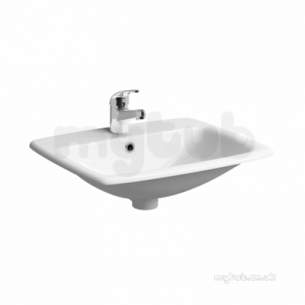 Twyford Mid Market Ware -  E100 Sqr Countertop Basin 550x450 One Tap Hole Wh