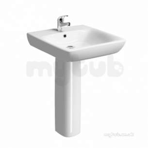 Twyford Mid Market Ware -  E100 Sqr L/abled Basin 650x550 One Tap Hole White