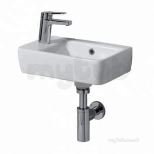 Twyford Mid Market Ware -  E200 Hr Washbasin 400x250 One Tap Hole Left Hand White