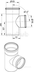 Blucher Europipe Range -  87.5 Deg Branch-125mm 830.110.125