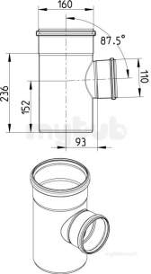 Blucher Europipe Range -  87.5 Deg Branch 160 X 110mm 830.110.160