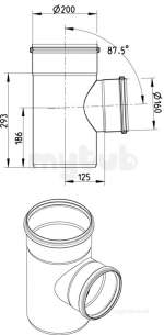 Blucher Europipe Range -  87.5deg Branch 160mm X20mm 830.160.200 S