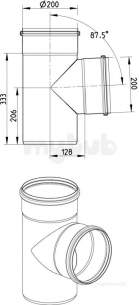 Blucher Europipe Range -  87.5deg Branch 200 X 200mm 830.200.200 S