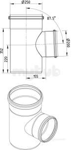 Blucher Europipe Range -  87.5 Deg Branch-200 X 250mm 830.200.25