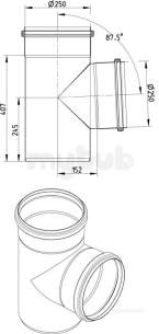 Blucher Europipe Range -  87.5 Deg Branch-250 X 250mm 830.250.25
