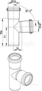 Blucher Drainage -  87.5 Deg Branch-50mm 830.050.050 S