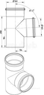 Blucher Drainage -  87.5 Deg Branch-160mm 830.160.160 S