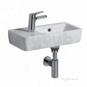 Twyford Mid Market Ware -  E200 Basin 500x250 One Tap Hole Left Hand Shelf Space Wh