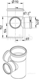 Blucher Europipe Range -  87.5 Deg Branch-110 X 75mm 832.075.110