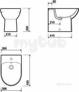 Twyford Mid Market Ware -  E100 Round Bidet Btw One Tap Hole White E13111wh