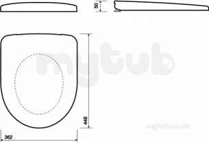 Twyford Mid Market Ware -  E100 Round Wc Seat Btm Fix Hinge White