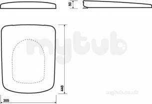 Twyford Mid Market Ware -  E100 Square Wc Seat Btm Fix Hinges White
