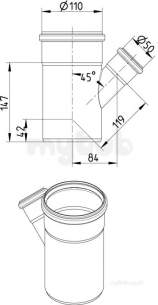 Blucher Europipe Range -  45 Deg Branch-110 X 50mm 838.050.110 S