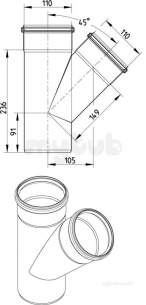 Blucher Europipe Range -  Blucher 45 Deg Branch 838.110.110