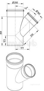 Blucher Europipe Range -  45deg Branch 160mm X 200mm 838.160.200 S