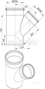 Blucher Europipe Range -  45deg Branch 250 X 200mm 838.200.250 S