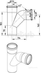 Blucher Europipe Range -  Blucher Swept Branch 75mm 839.075.075