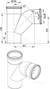 Blucher Drainage -  Swept Branch 110mm 839.110.110 S