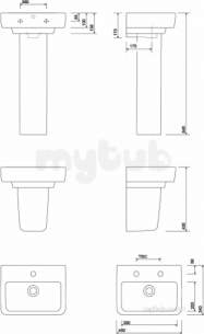 Twyford Mid Market Ware -  E200 Hr Washbasin 450x340 Two Tap Holes White